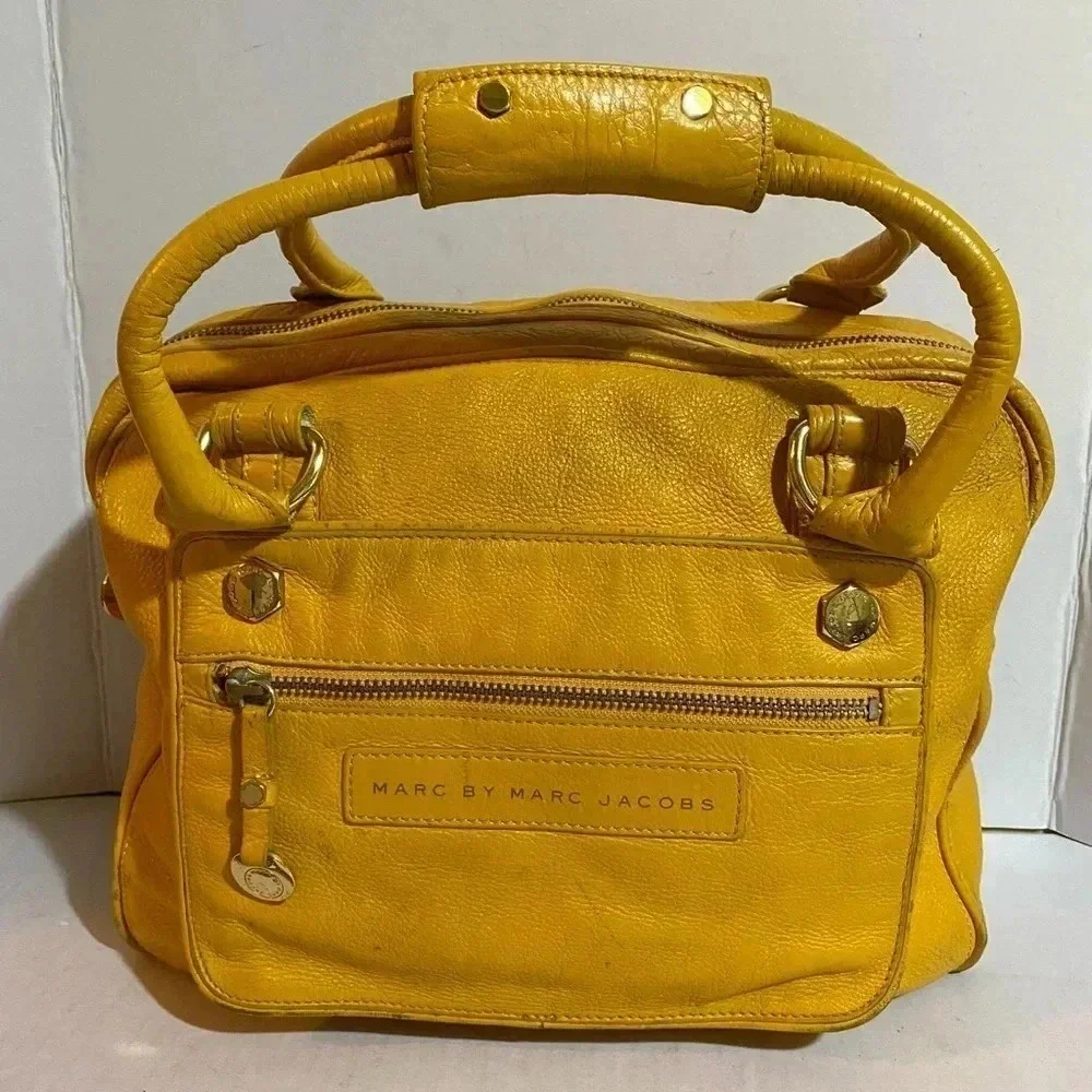Marc By Marc Jacobs yellow leather satchel handbag
